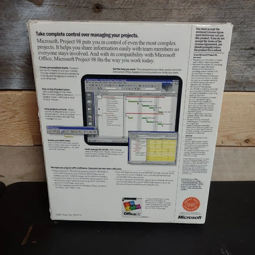 Microsoft Project 98 Project Management Software Upgrade - Picture 2 of 2